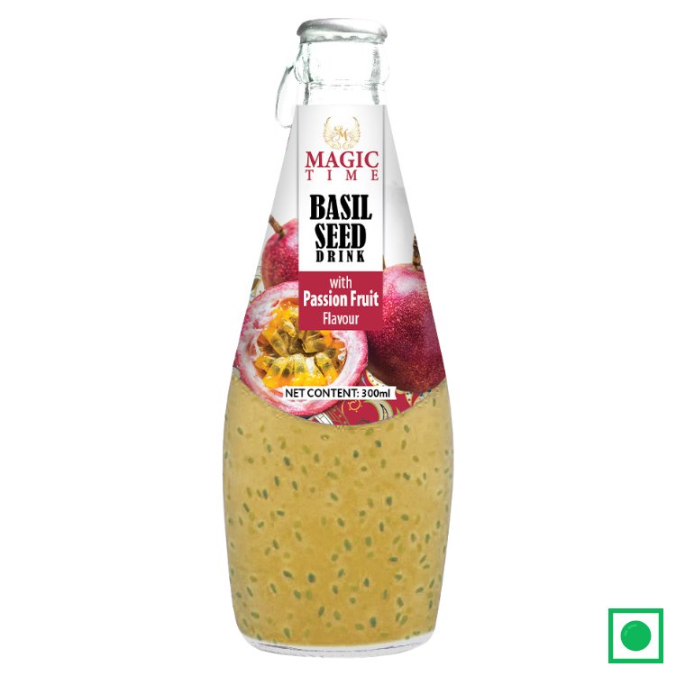 Magic Time Passion Fruit Flavoured Basil Seed Drink, 300ml (IMPORTED) - Remkart