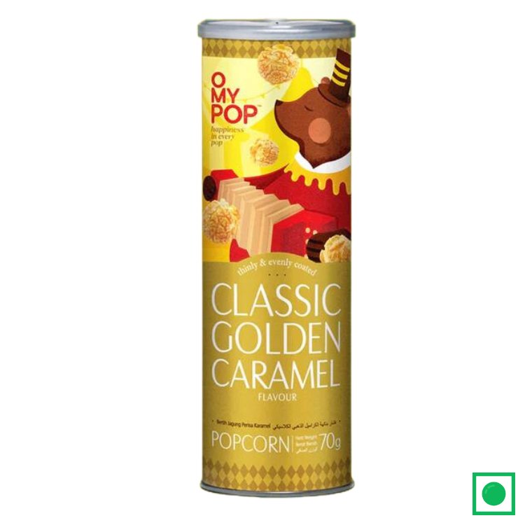 OMYPOP CLASSIC GOLDEN CARAMEL POPCORN, 70G (IMPORTED) - Remkart