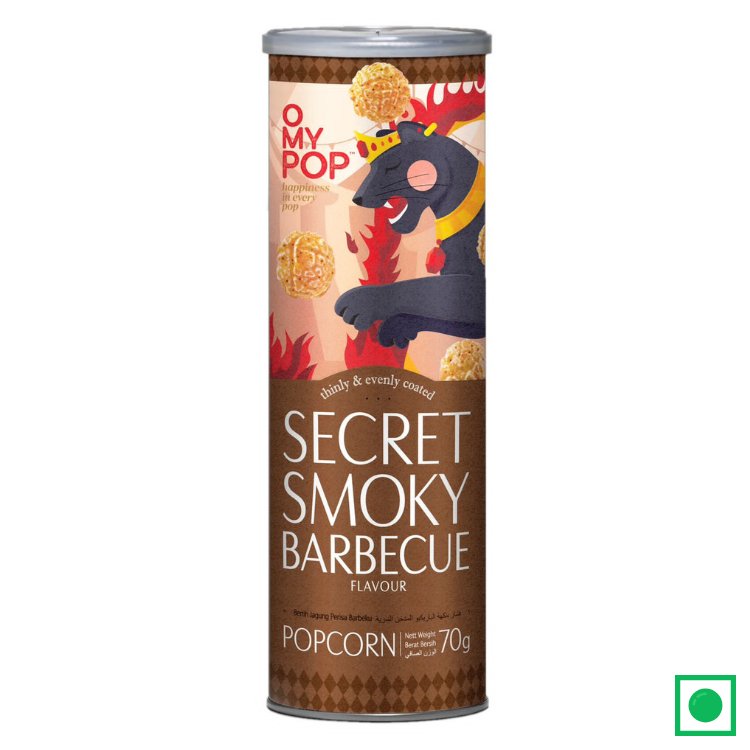 Omypop Secret Smokey Barbeque Popcorn, 70g (IMPORTED) - Remkart