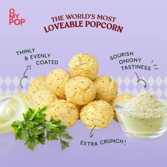 OMYPOP SOUR CREAM & ONION POPCORN, 70G (IMPORTED) - Remkart