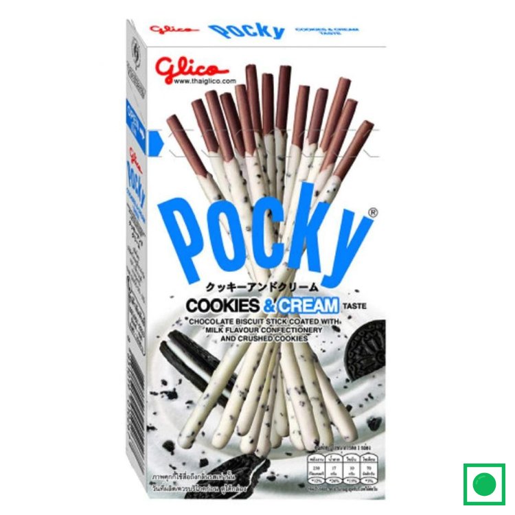 Pocky Cookies and Cream Covered Biscuit Sticks, 40g (IMPORTED) - Remkart