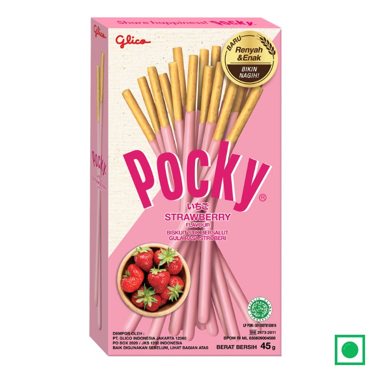 Pocky Strawberry Covered Biscuit Sticks, 40g (IMPORTED) - Remkart
