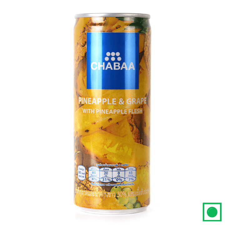 Chabaa Pineapple And Grape Juice Can. 230ml (IMPORTED)