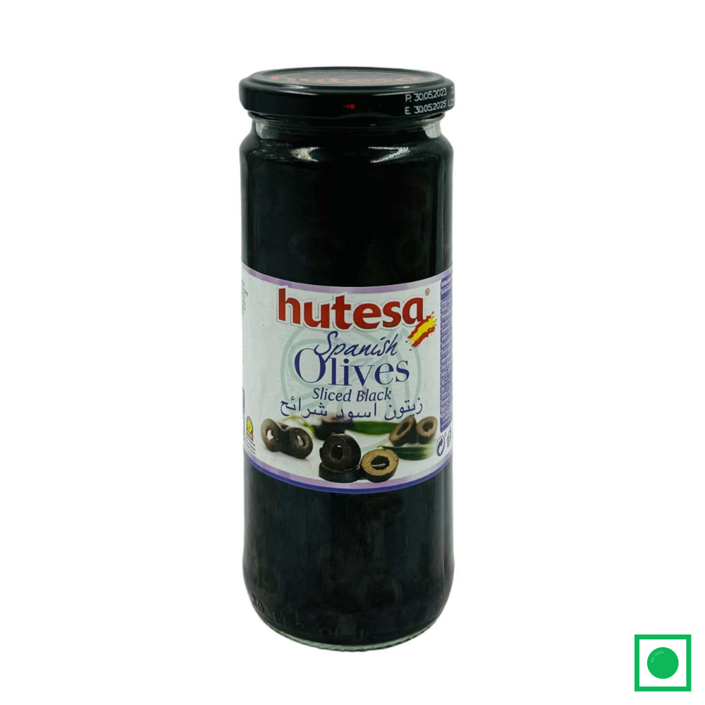 HUTESA SPANISH SLICED BLACK OLIVES 450G