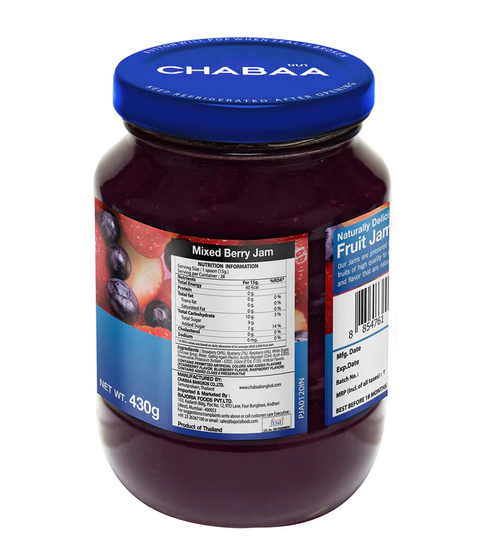 CHABAA FRUIT JAM, MIXED BERRY, 430G (IMPORTED)