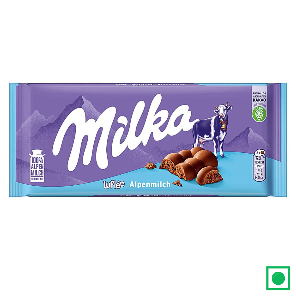 Milka Luflee Alpine Milk Chocolate Bar, 100g (Imported)