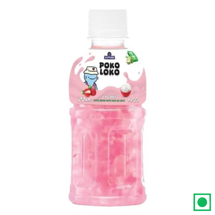 Sapphire Poko Loko Lychee Flavoured Juice Drink With Nata De Coco, 300 ml