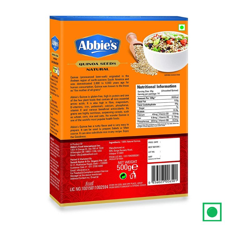 Abbie's Quinoa Seeds Natural, 500g - Remkart