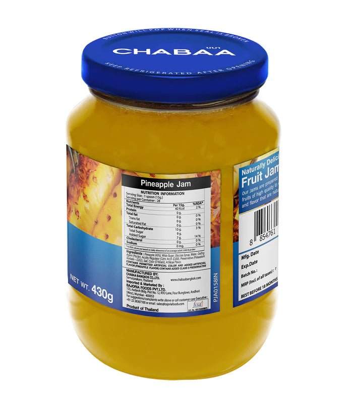 CHABAA FRUIT JAM, PINEAPPLE, 430G (IMPORTED) - Remkart