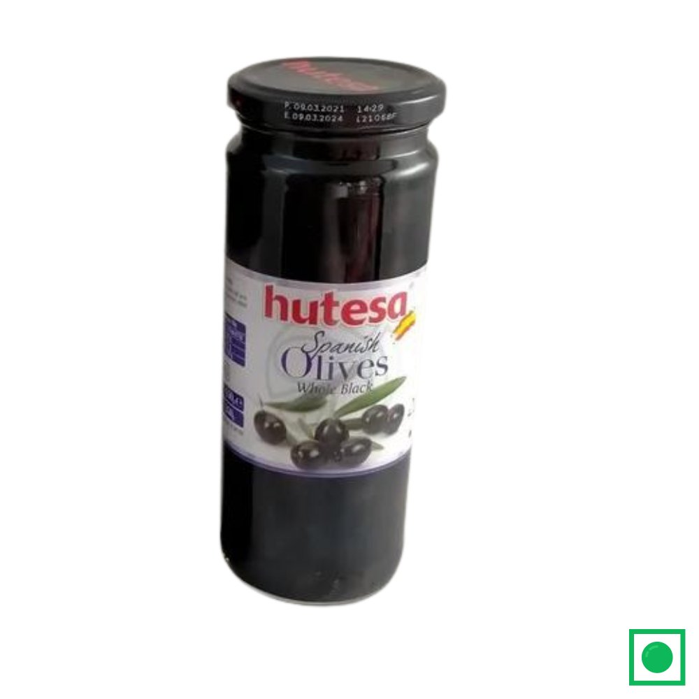 HUTESA SPANISH WHOLE BLACK OLIVES 450G - Remkart