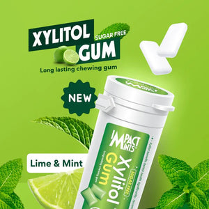 Impact Mints Xylitol Gum - Lime & Mint Flavour (Imported) - Remkart