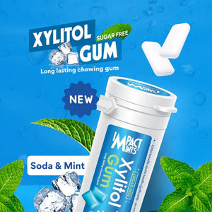 Impact Mints Xylitol Gum - Soda & Mint Flavour (Imported) - Remkart