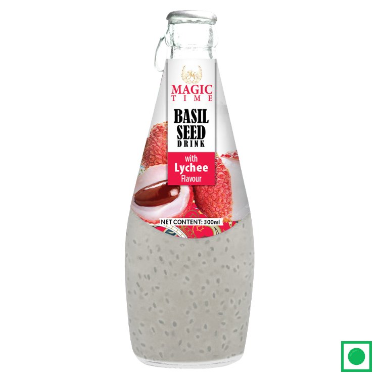 Magic Time Lychee Flavoured Basil Seed Drink, 300ml (IMPORTED) - Remkart