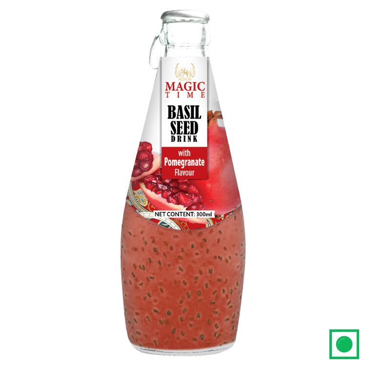 Magic Time Pomegranate Flavoured Basil Seed Drink, 300ml (IMPORTED) - Remkart