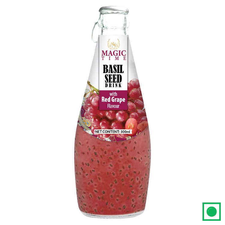 Magic Time Red Grape Flavoured Basil Seed Drink, 300ml (IMPORTED) - Remkart