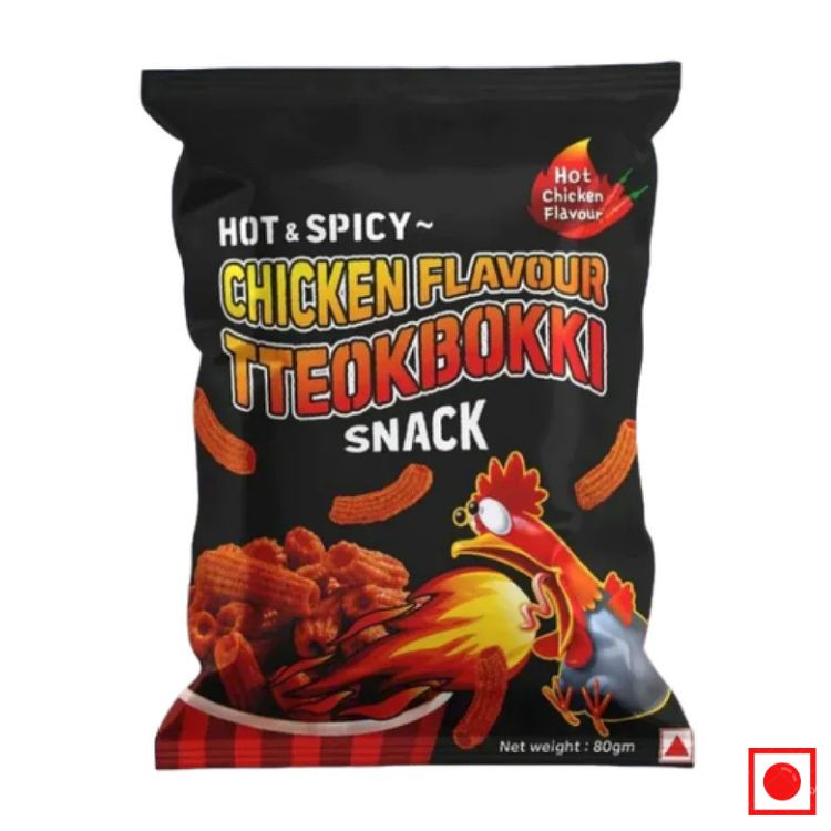 Tteokbokki Snack Hot & Spicy Chicken Flavour, 80g (Imported)