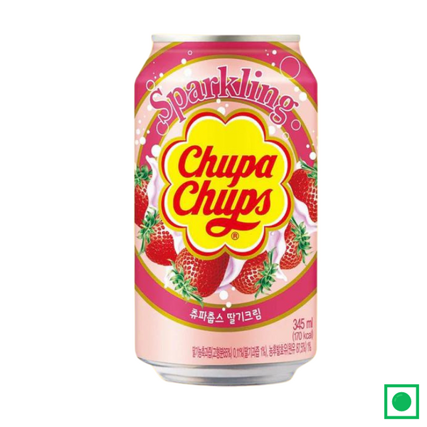 Chupa Chups Strawberry Sparkling Soda, 345ml (Imported)