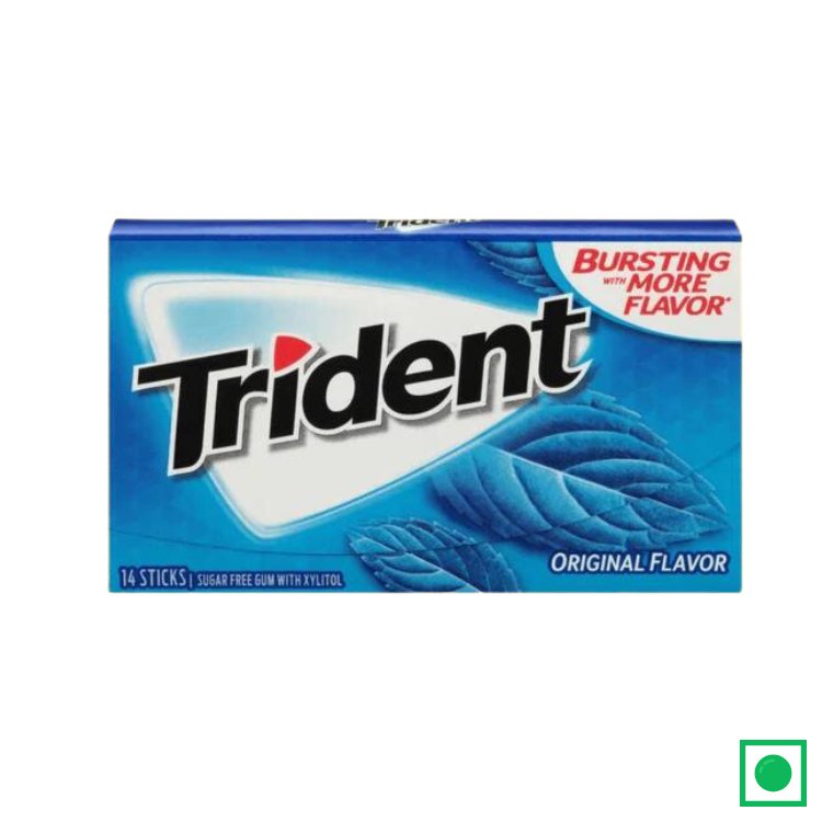 TRIDENT SUGAR FREE ORIGINAL GUM, 14 STICKS (IMPORTED) - Remkart