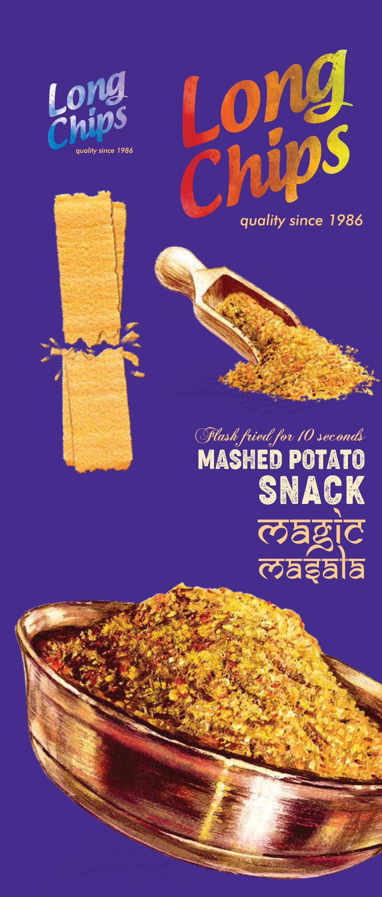 Long Chips Mashed Potato Snack Magic Masala Flavoured, 75g (Imported) - Remkart