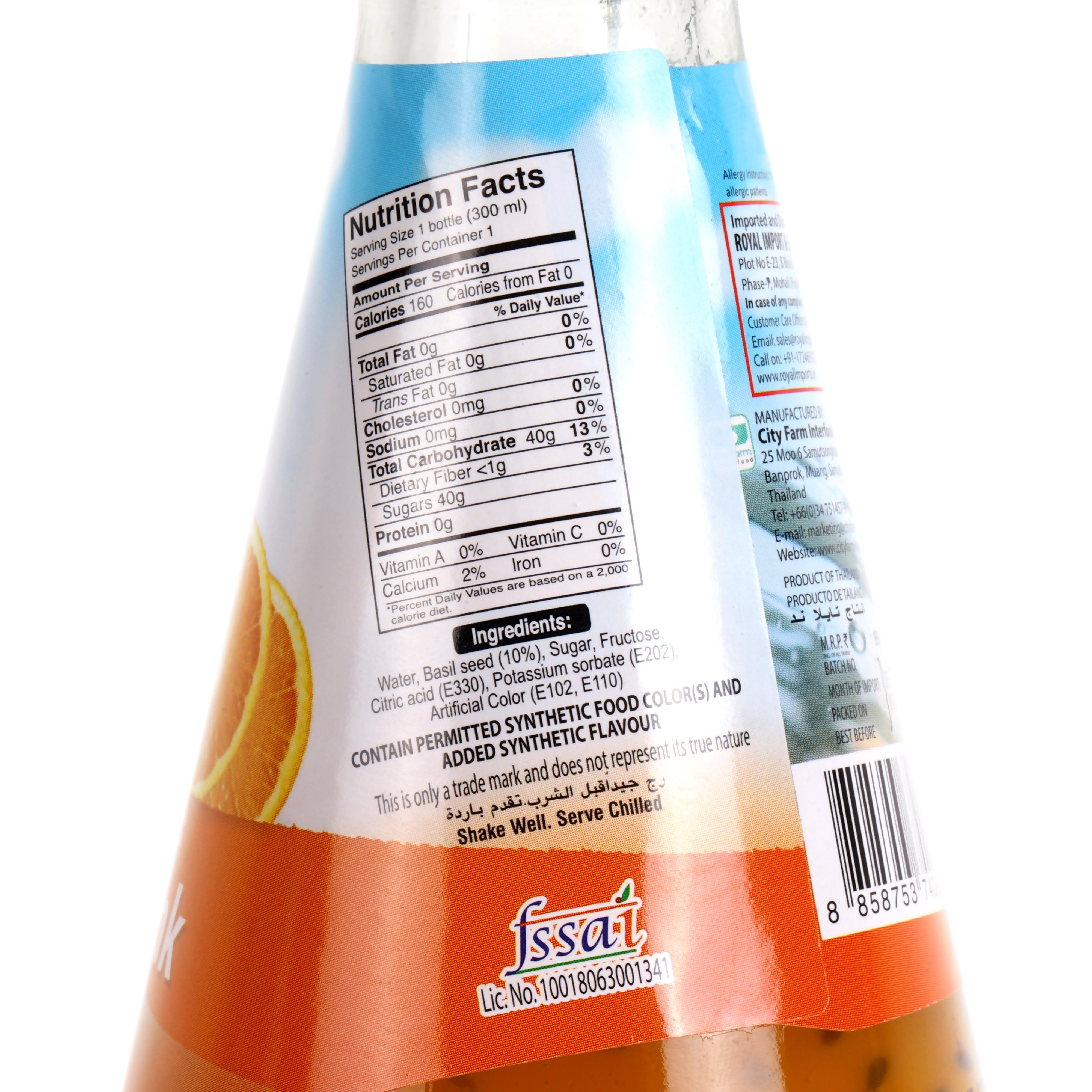 City Fresh Orange Flavoured Basil Seed Drink, 300ml - Remkart