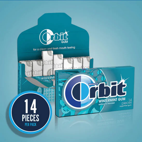 Orbit Wintermint Sugarfree Chewing Gum, 14pc Pack (Imported)