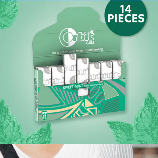 Orbit Sweet Mint Sugarfree Chewing Gum, 14pc Pack (Imported)