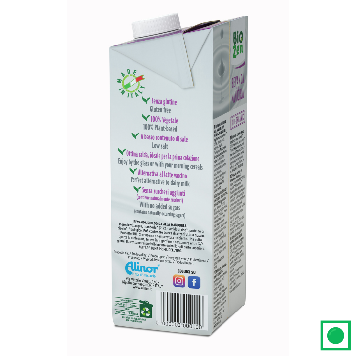 BioZen Organic Almond Milk Drink, 1L (IMPORTED) - Remkart