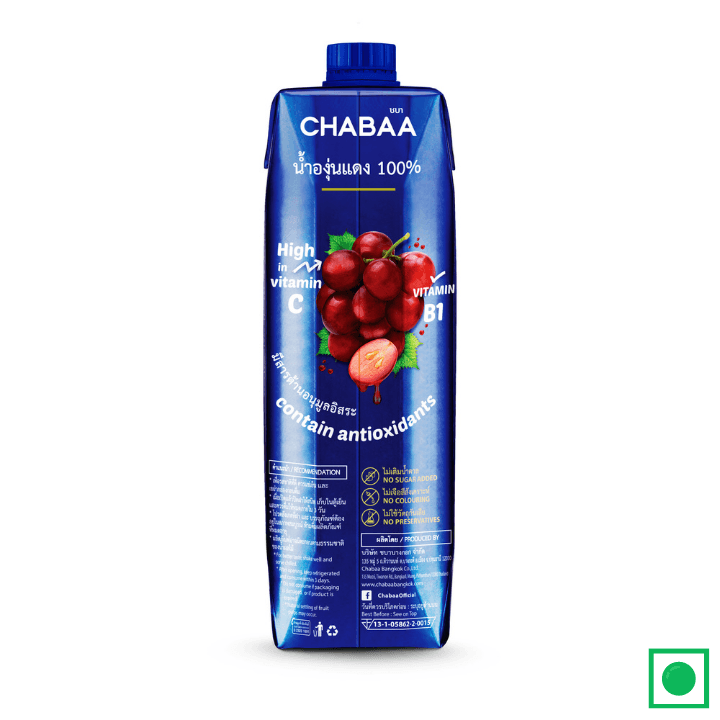 Chabaa Red Grape Pure Juice, 1L (IMPORTED) - Remkart
