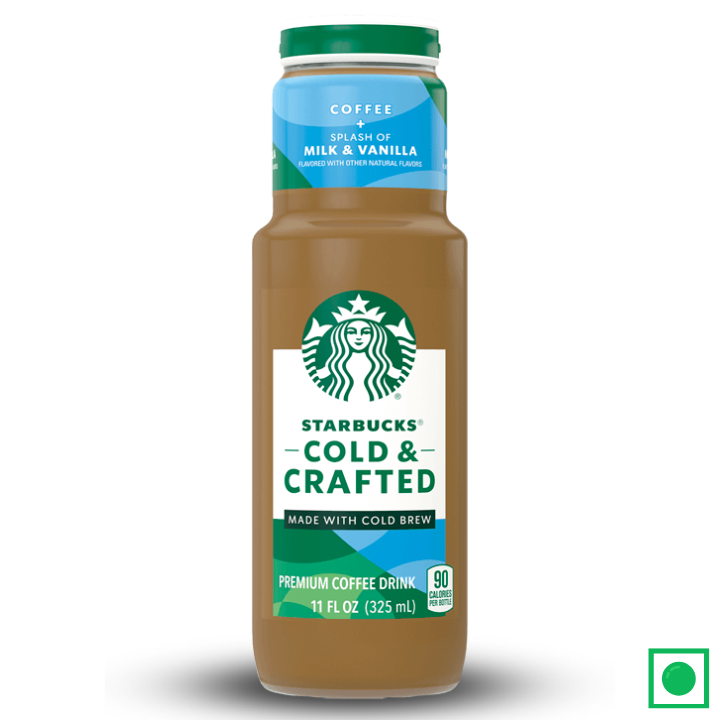 Starbucks Cold & Crafted Coffee + Splash of Milk & Vanilla Premium Coffee Drink, 325ml (Imported) - Remkart