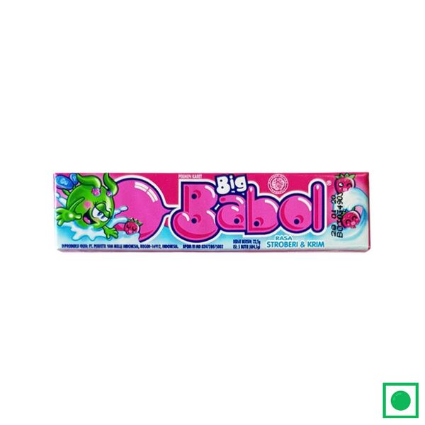 Big Babol Rasa Strawberry and Cream Bubble Gum, - Remkart