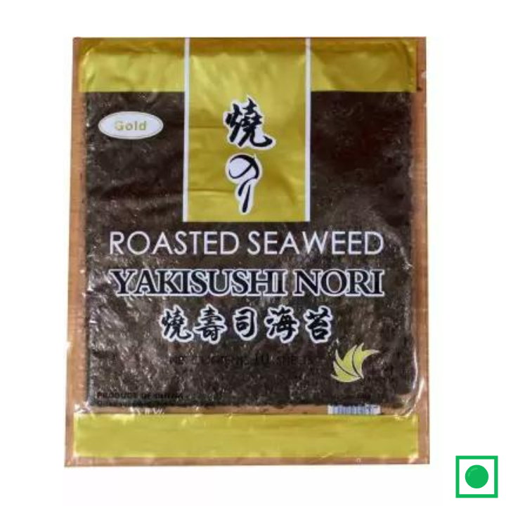 Gold Sushi Roasted Seaweed Sheets (Pack Of 50), 140g (IMPORTED) - Remkart