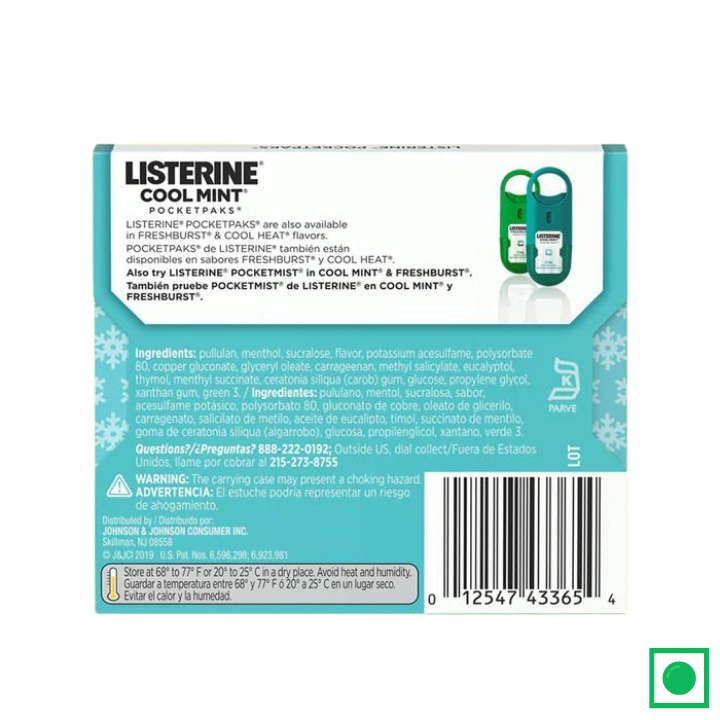 LISTERINE® POCKETPAKS® Fresh Breath Strips COOL MINT®, 24 Strips (Imported) - Remkart