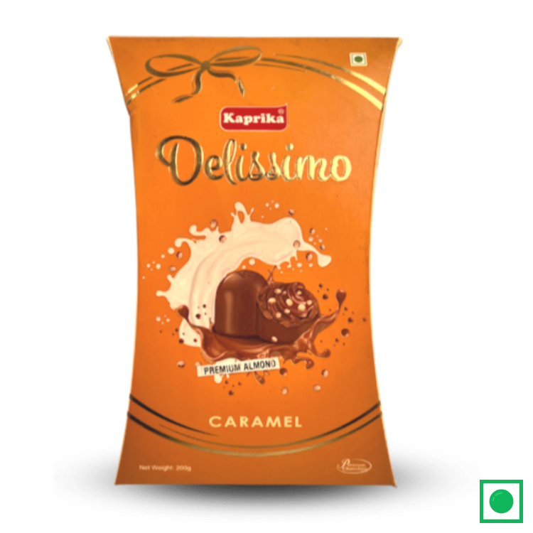 Kaprika Delissimo Premium Caramel Chocolate with Almond Crumbs, 200g