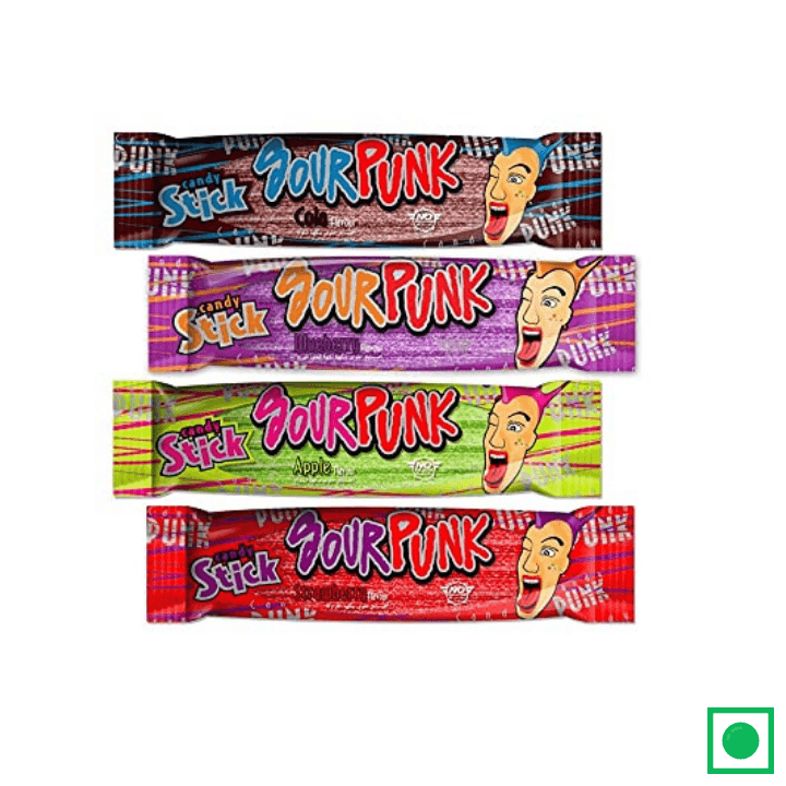 Sour Punk Combo- Cola, Blueberry, Apple, Strawberry 40g Pack of 24 - Remkart
