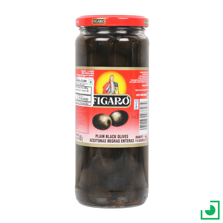 Figaro Plain Black Olives 450g - Remkart
