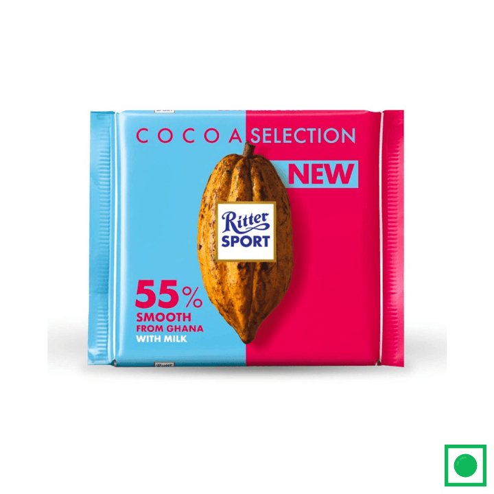 Ritter Sport Chocolate 55% Smooth with Milk from Ghana 100g - Remkart