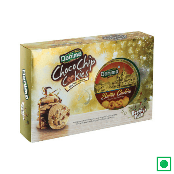 Danima Festive Combo (Butter Cookies Tin + Chocochip Cookies), 700g - Remkart
